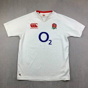 Canterbury Team England Mens Home Jersey Large White Rugby Shirt O2 Rose 17-18